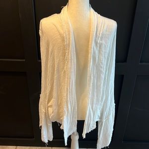 Free people white flyaway wrap cardigan / swim Cover up kimono